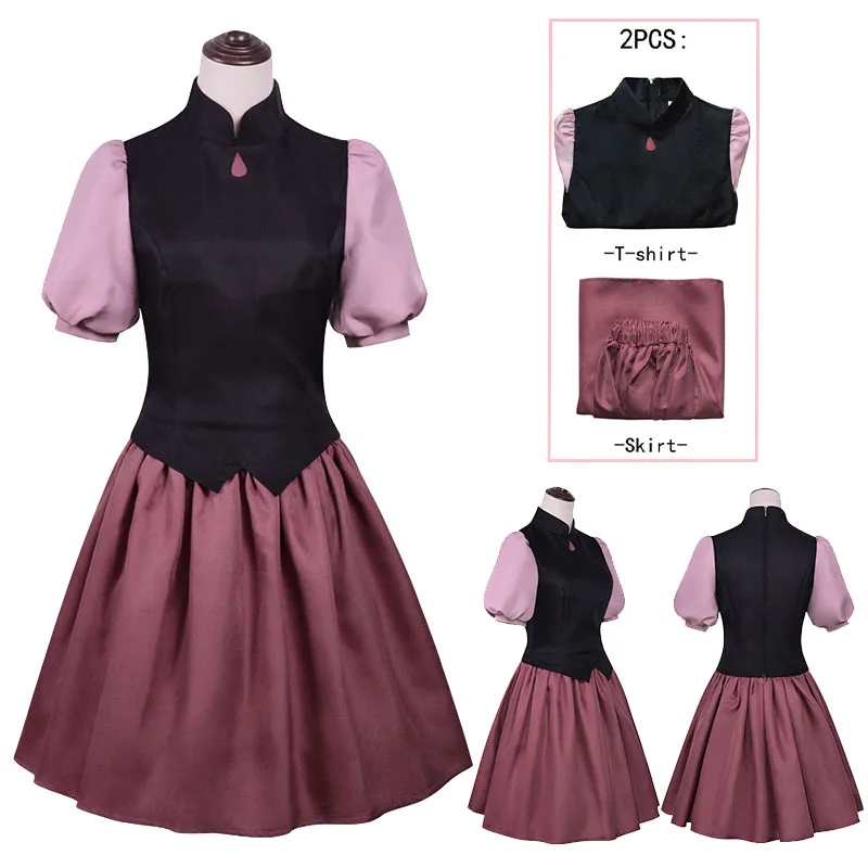 

WHH Anime OwlHOME Cosplay Costume Amity pink Maid skrit cosplay outfit for women in Halloween Carnival suit