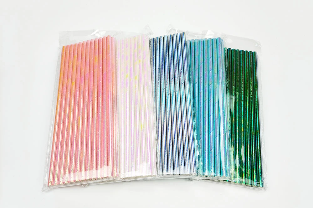 25 Stück Einweg-Papierstrohhalme in Gold/Silber, Regenbogenfarben, Geburtstag, Hochzeit, Dekoration, Babyparty, Weihnachten, Party, Event-Zubehör – Detail 1