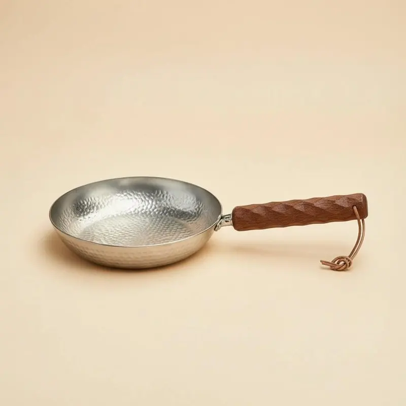 

Hammered Metal Frying Pan No Coating Uncoated Metal Skillet Lightweight Backpacking Pan Physical Non-Stick for Hiking