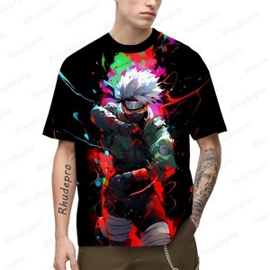 Naruto Anime T-Shirt Extragrande Male, Y2K Clothing, Short Sleeve, Streetwear Hip Hop, Essential Shirts, Trends Clothing, New, 2024 Main Sales Naruto Shirt - №3