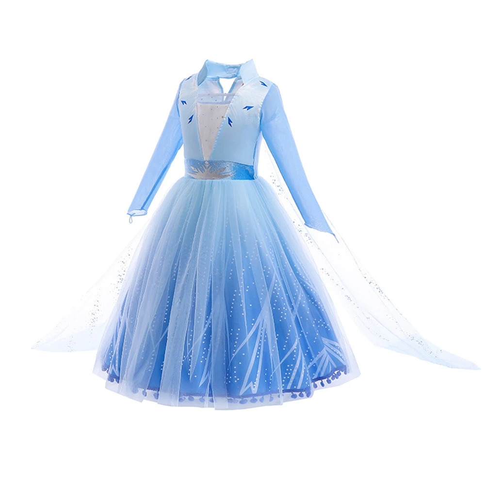 Vestido feminino de princesa Elsa, Cosplay, Vestido rainha da neve, Roupas infantis, Festa de aniversário, Sukienki