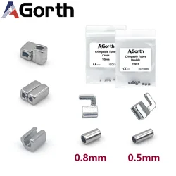 10pcs Dental Orthodontic Crimpable Hooks Cross Tube Long/Short/Stop Type Fixed on ArchWires