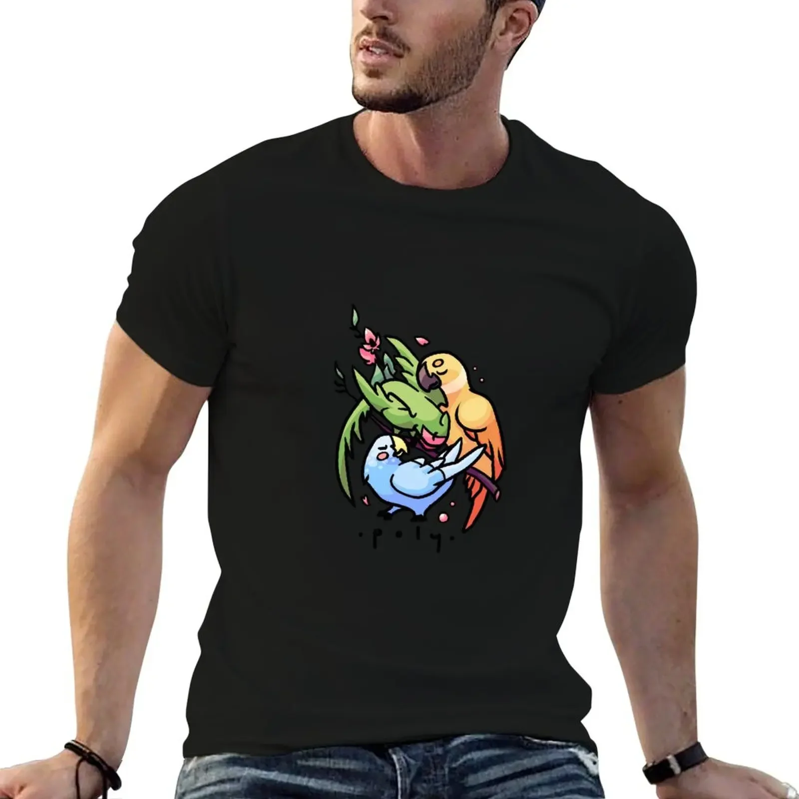 

Polyamory Parrots T-Shirt graphic tee shirt cute clothes men t shirts high quality
