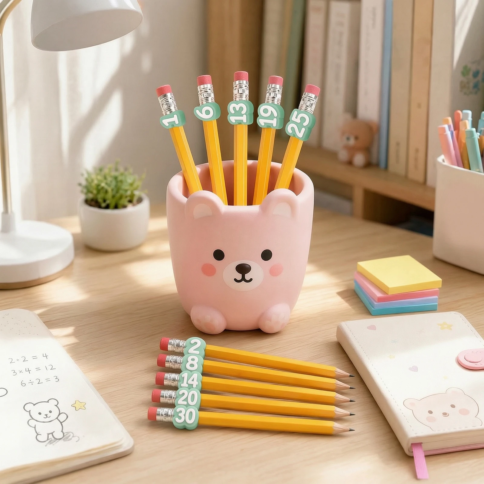20/40Pcs Numbered Pencil Toppers 1-20 Reusable Classroom Pencil Labels for Teachers Pencil Tracking Ma
