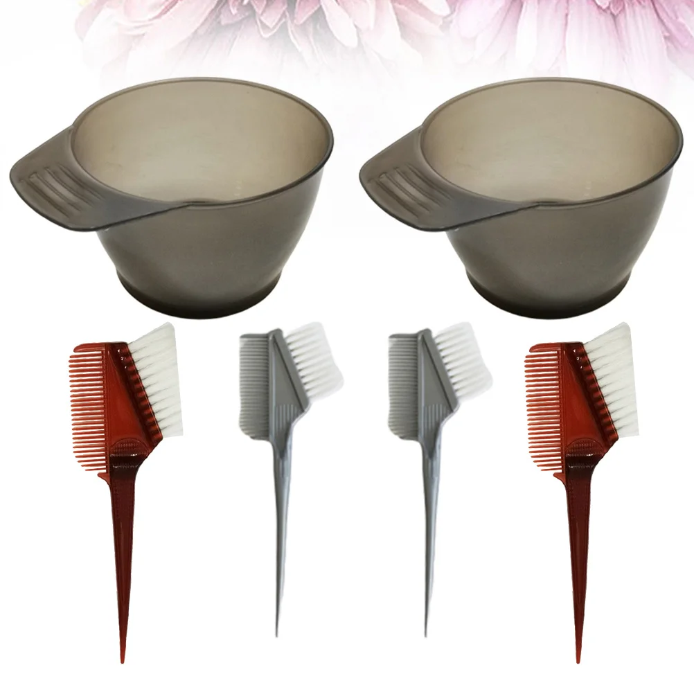 6Pcs Hair Dye Bowl Set Plastic Reusable Hairdressing Coloring Tools Hair Tinting Bowls Combs Salon Home DIY Dye Accessories - Image 3