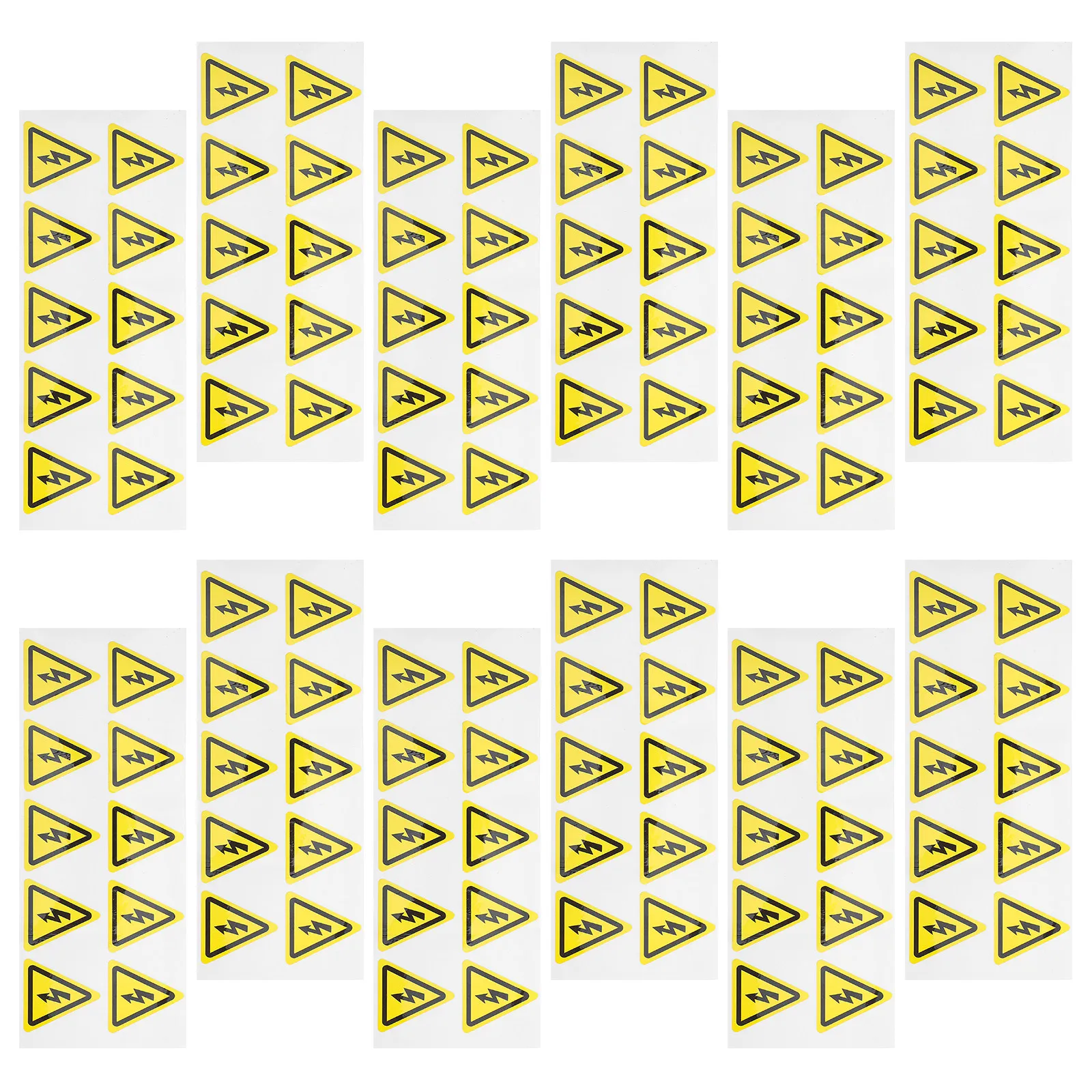 200Pcs Electrical Warning Stickers Yellow Triangle Adhesive Caution Labels High Visibility Risk Warning Signs for