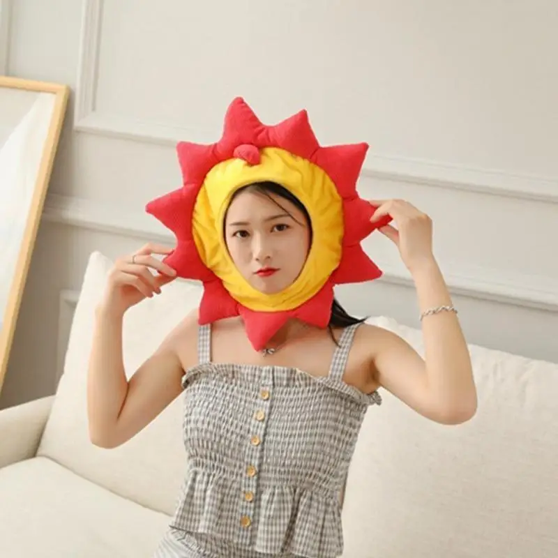 الكرتون عباد الشمس الأسد ل رئيس أفخم قبعة مضحك مضلع محشوة اللعب القبعات الدافئة إيرفلاب قبعة تأثيري صور الحفلات الدعائم #3