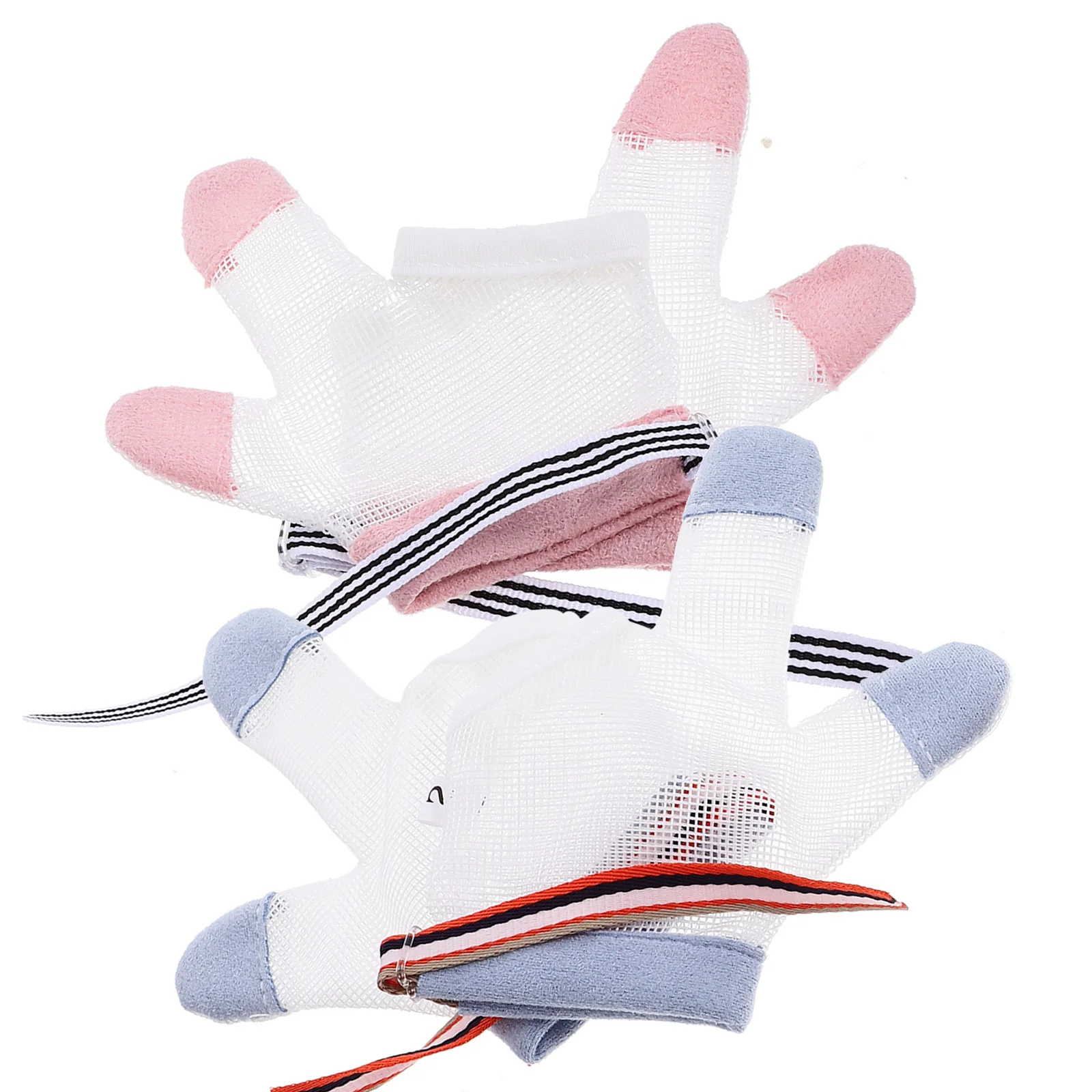 2Pairs إصبع مص وقف قفازات تنفس الإبهام مص سدادة الرضع إصبع حامي مسمار العض الحرس