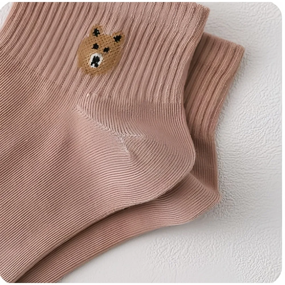 女性用ショートソックス5足,ヴィンテージスタイル,花柄,3Dテクスチャード加工,ローカット,薄い靴下,春夏