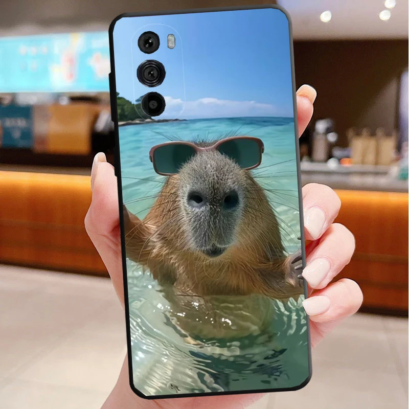 

Animal Capybara Funda Phone Case For Motorola Edge 50 40 Pro 60 50 40 30 Ultra Neo Fusion Moto G Play G Stylus G Power G