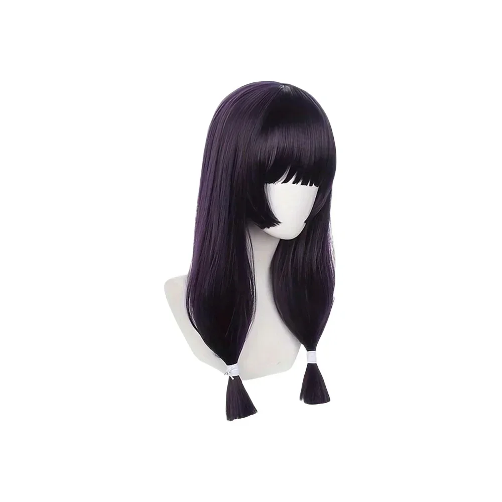 Wig Rambut Sintetis Tahan Panas Anime Wig Cosplay Iori Utahime Panjang Lurus Ungu Tua