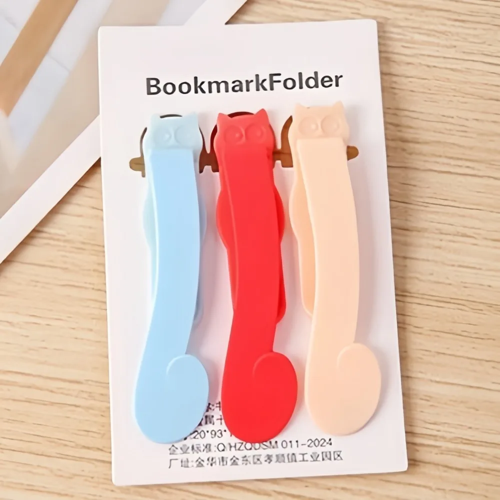 1pc/3pcs Silicone Book Mark Cute Cats Book Spare Accessories Page Flipping Automatically Follows Notebook Page Divider