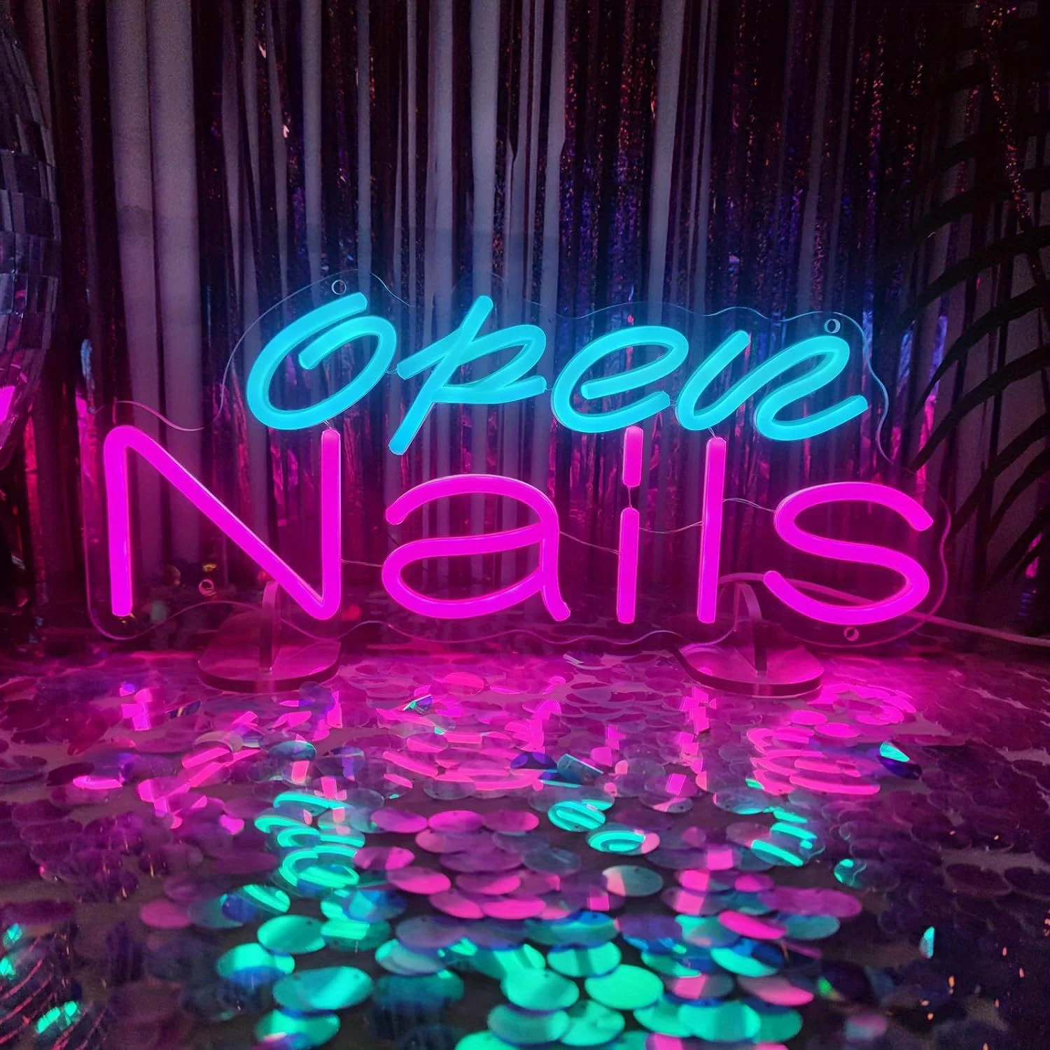 Nails Open Neon Signs for Wall Decor Open Neon Lights for Bedroom Led Signs Suitable for Nails Shops Hair Salon Art Unique Gift