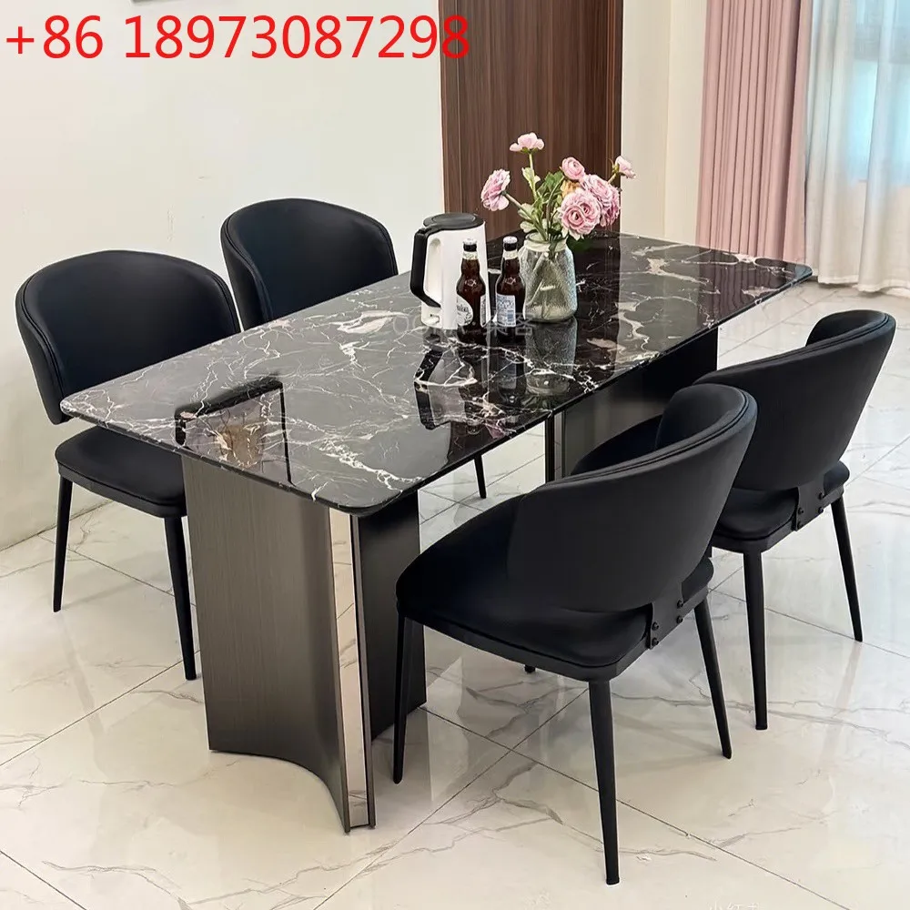 

Прямоугольный обеденный стол из натурального роскошного камня Венецианский коричневый обеденный стол