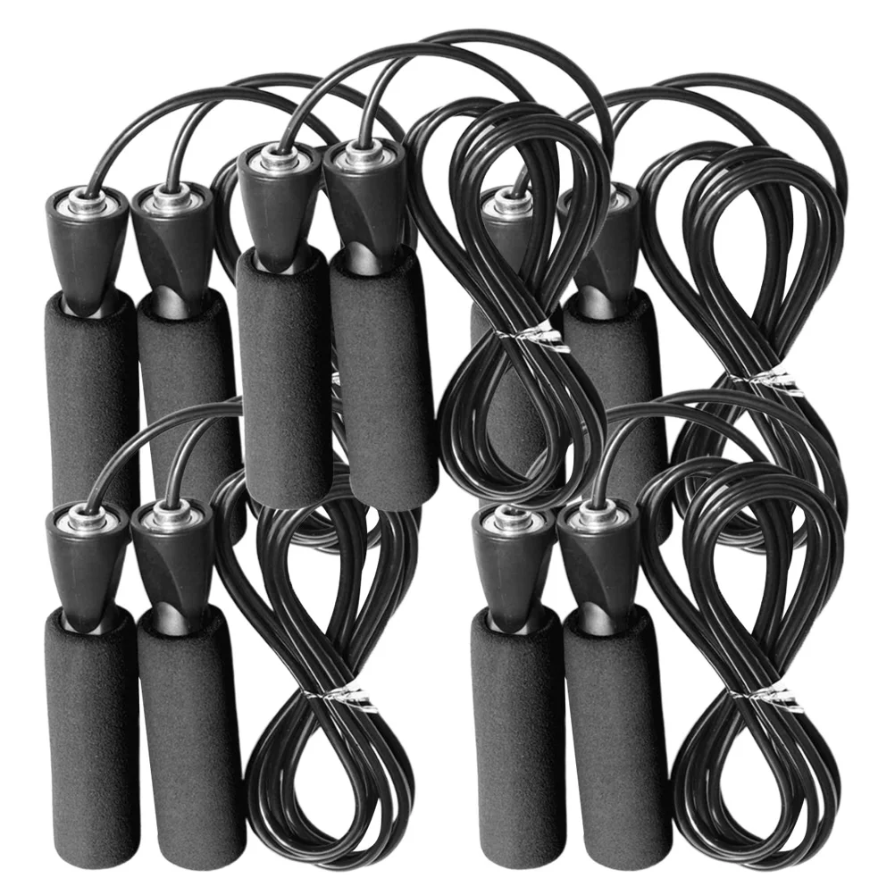 

5Pcs JumpRope FitnessExerciseRopes AdjustableWeightedKidsHandles PVCMaterial AntiSlipFoamGrip SuitableAdultsStudents