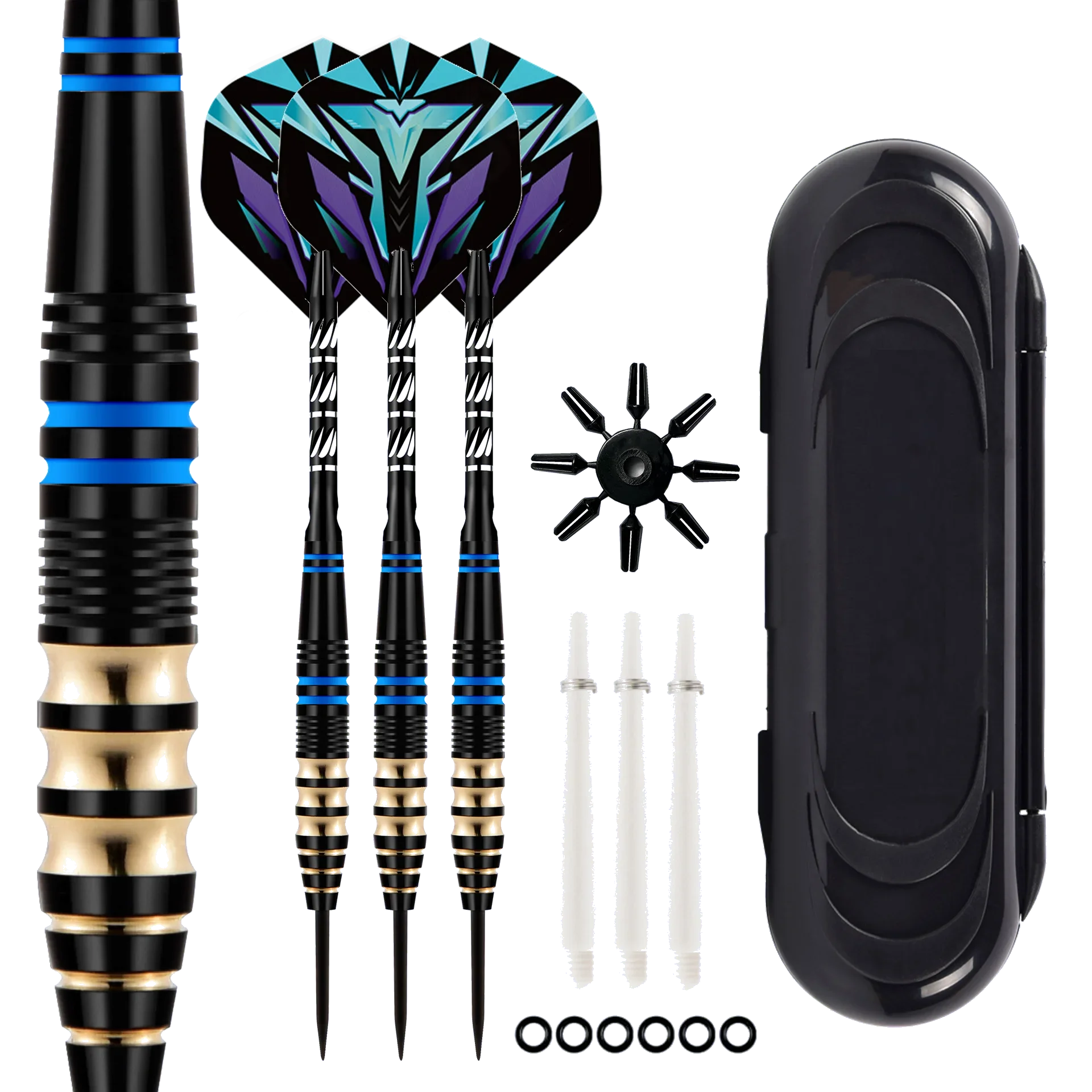 Quality 3 PCS Professional Blue Darts with Free Case 23g Steel Tip Darts Iron Copper Barrel for Indoor Game Sports