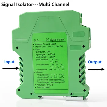 Analog signal isolator 4-20mA 0-10V 0-5V signal isolation multi-input multi-output galvanic signal isolator converter