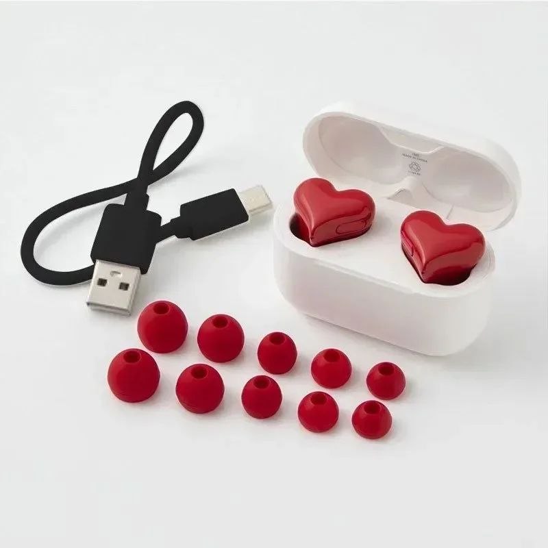 

Bluetooth Wireless Headphones Heart-shaped Headphones Women's Headphones High-quality Heartshaped Earbuds Girl Gift