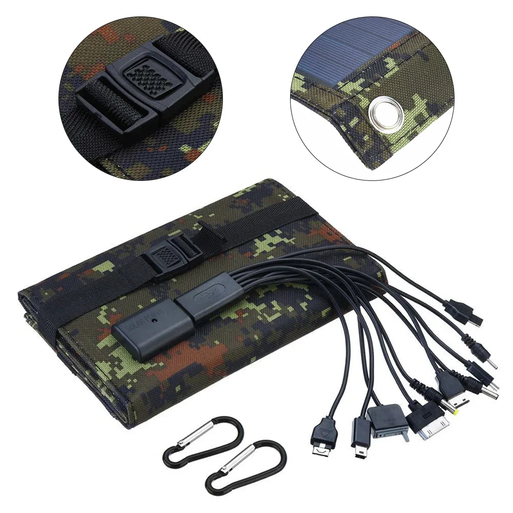 20W Solar Panel Kit Folding Power Bank USB Charger For Outdoor Camping Hiking Mobile Phone Charging Supplies