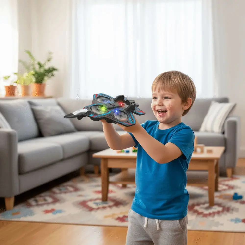 Espuma EPP Control remoto combate de espuma detección de gravedad recargable helicóptero de cuatro motores duradero 2,4G acrobacias RC Hobby Jet avión