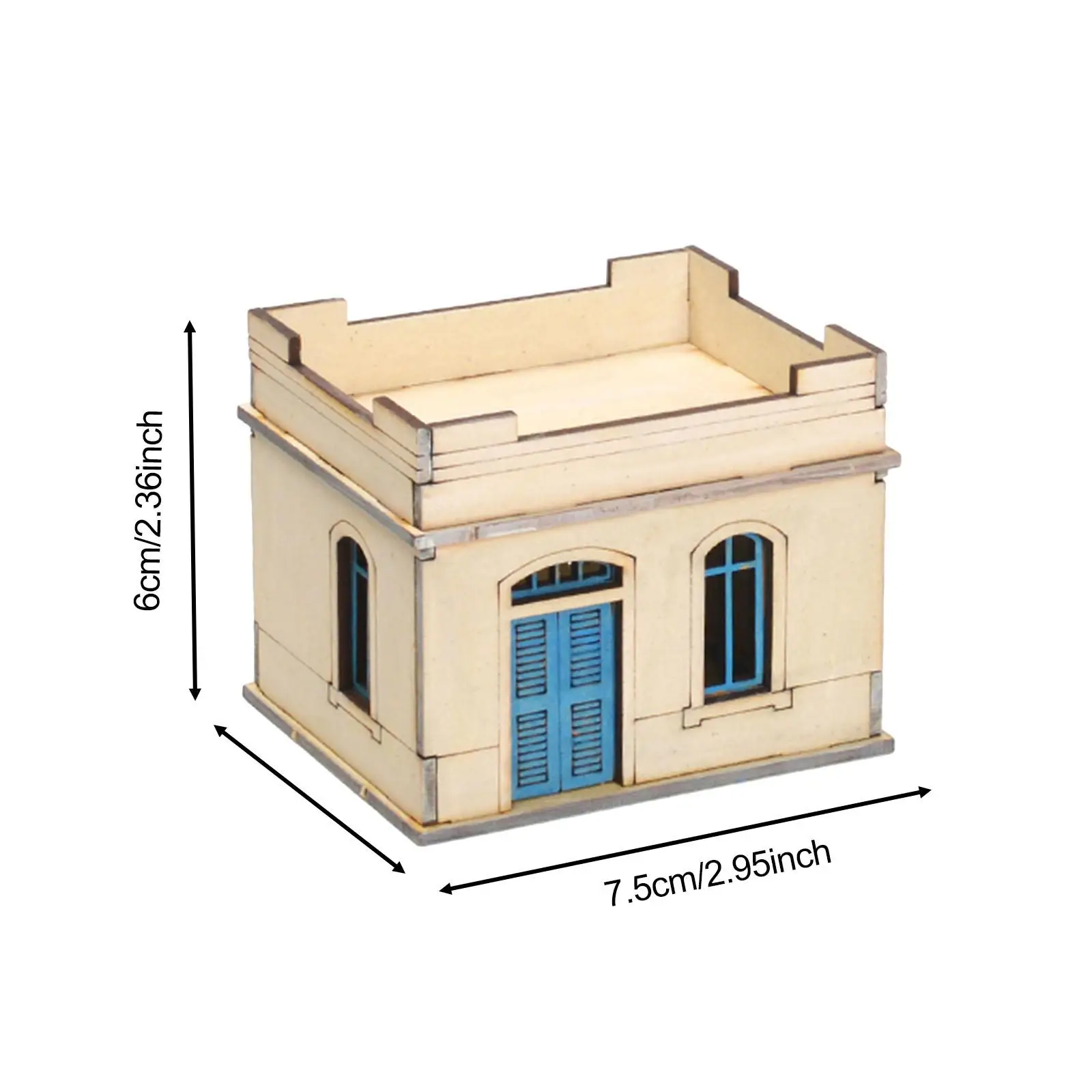 1/72 drewniane zestawy architektury Puzzle 3D ręcznie robiony drewniany model domu dla dorosłych dzieci dioramy akcesoria dekoracyjne prezent świąteczny