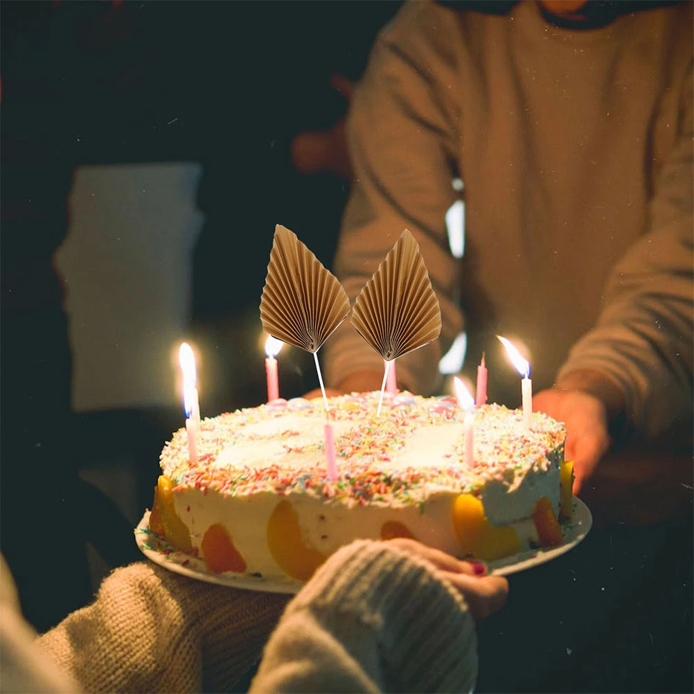 

16Pcs Cake Decoration Insert Palm Leaves Party Dessert Toppers Birthday Cake Cupcake Ornament Picks Cupcake Toppers