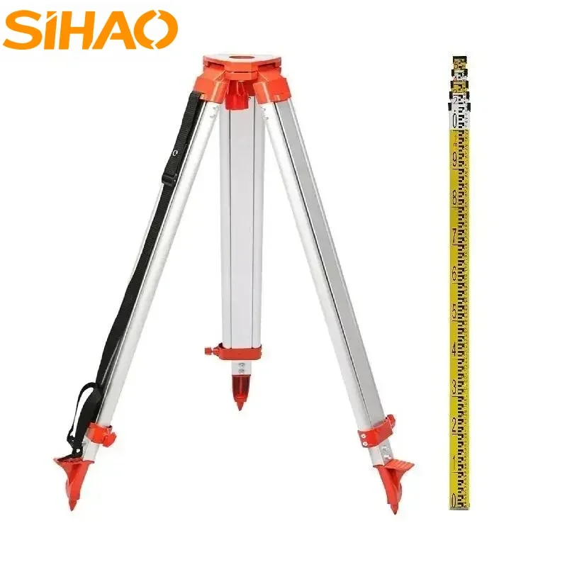 SIHAO 1.65M Laser Level Tripod and Staff Kit Adjustable Height Professional Aluminum Tripod 5M Staff for Measurement Tools