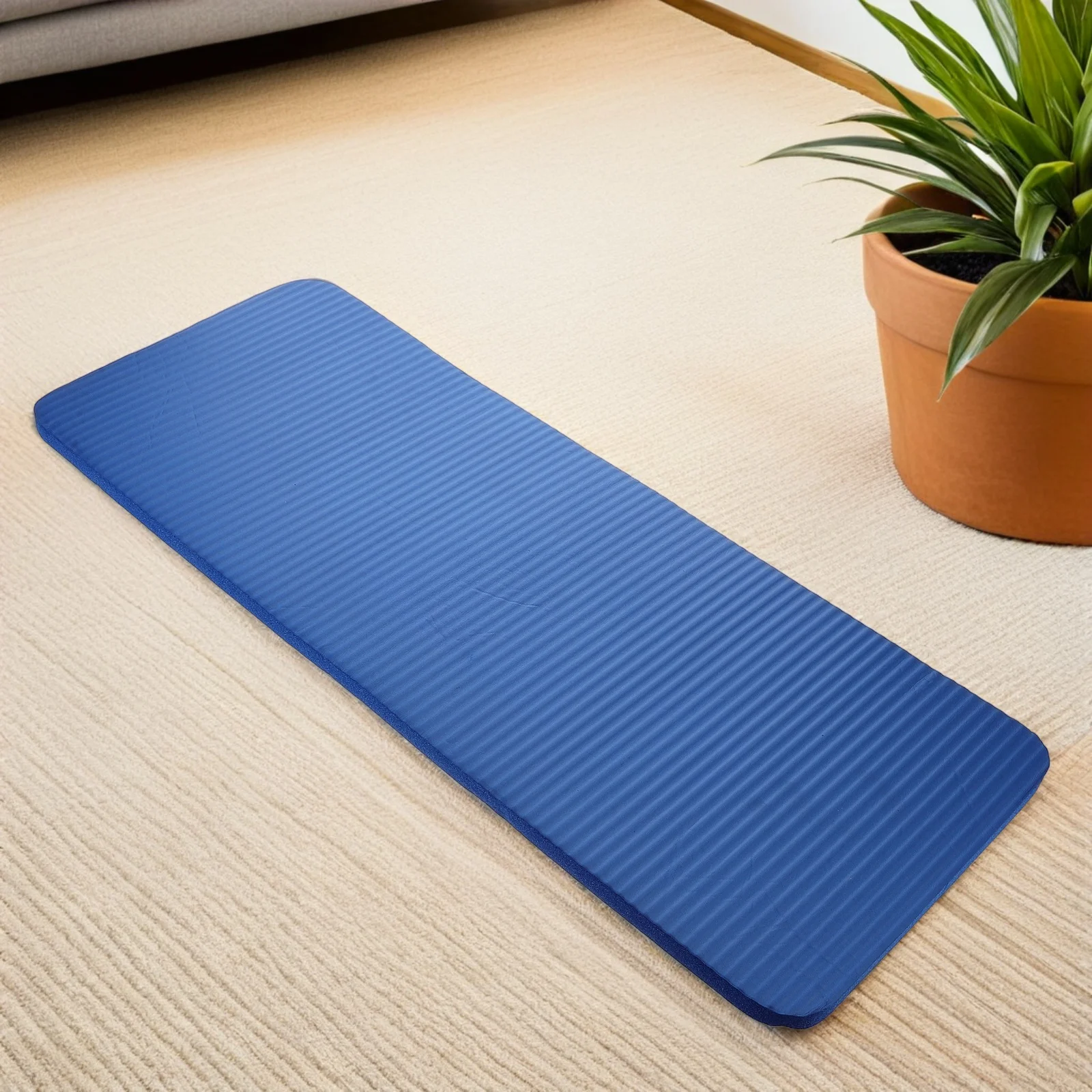 وسادة الركبة وسادة 23.58X9.82X0.59In اضافية سميكة عالية الكثافة المطاط عدم الانزلاق للألواح دعامة كوع الطابق التدريبات اليوغا حصيرة #3