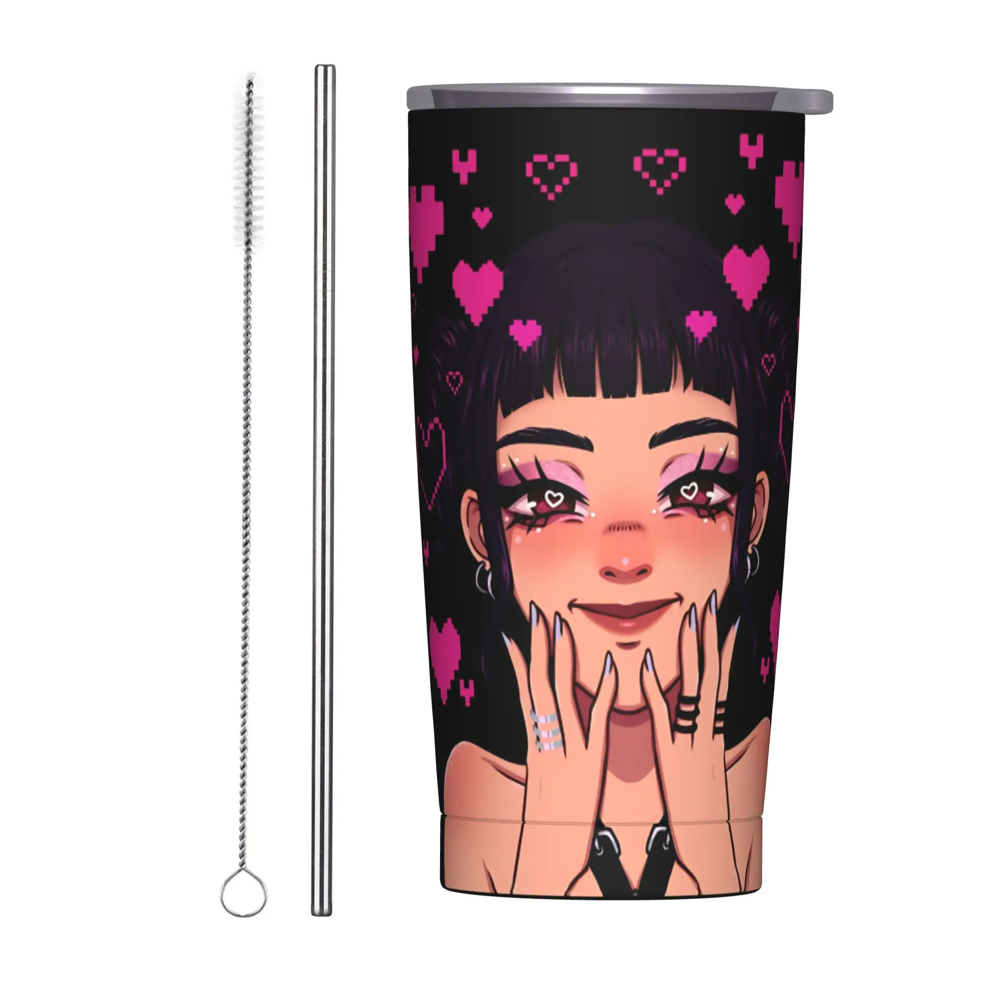 

Zoey Kpop Demon Hunters Insulated Tumbler with Straws Stainless Steel Thermal Mug Office Home Bottle Cup, 20oz