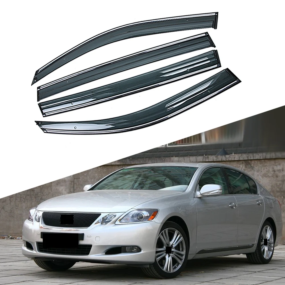 

For LEXUS GS 300 430 450h 2005-2011 Car Window Sun Rain Shade Visor Shield Shelter Protector Cover Trim Frame Exterior Sticker