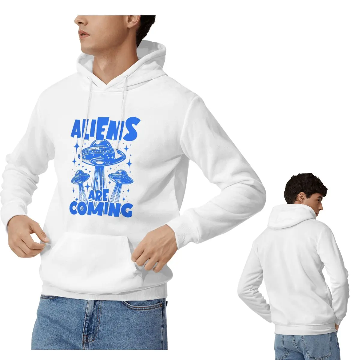 

Винтажные толстовки с НЛО пришельцами, мужские и женские повседневные пуловеры, толстовки в стиле хип-хоп, одежда с длинными рукавами, осень-зима