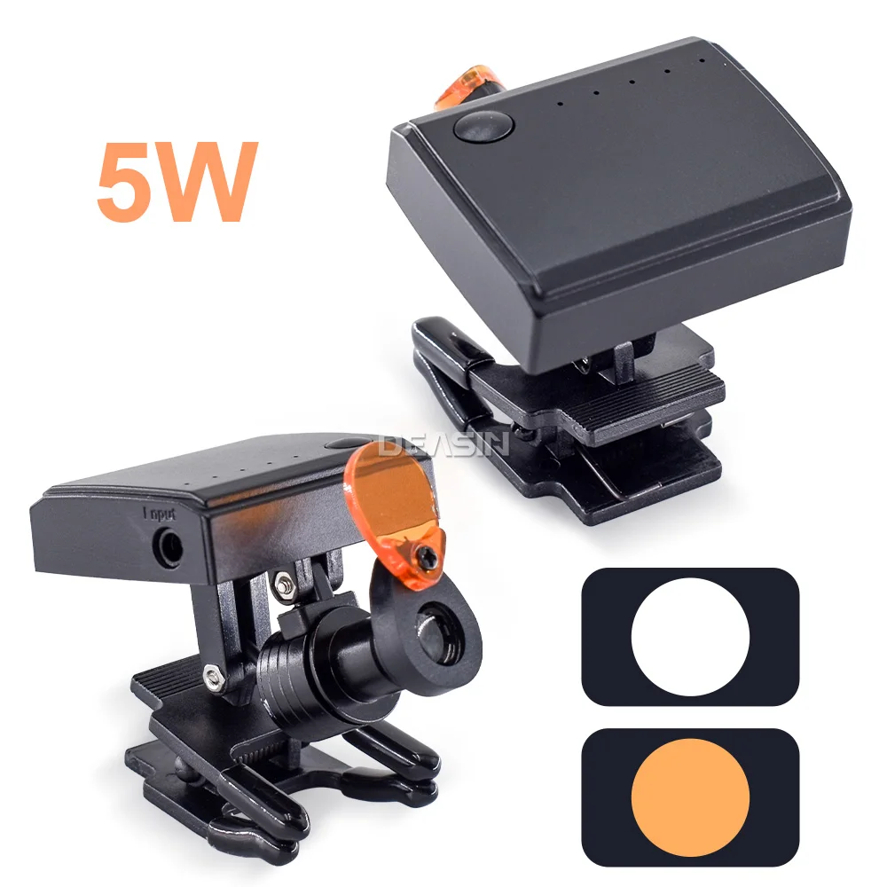 Dental Headlight for Loupe Wireless Portable 5W LED Headlamp with Optical Filter for Dental Surgical Head Light