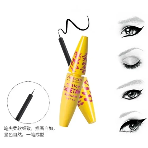 Imagen 2 del producto Delineador de ojos líquido, cepillo suave y ultrafino, no es fácil de quitar, maquillaje, resistente al agua y al sudor, cosméticos de secado rápido, delineador de ojos