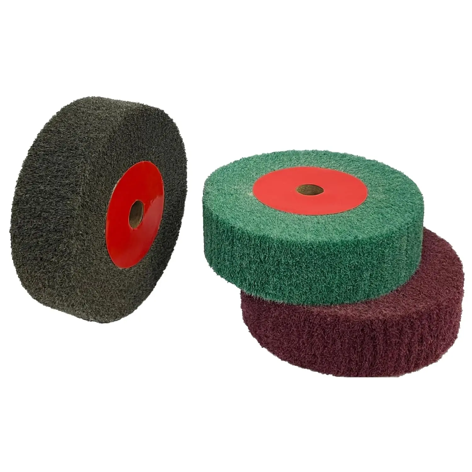 

3PCS 4" Bench Grinder Polishing Wheels, 320/600/800 Grit Nylon Flap Wheel, 1.2" Thick 1/2" Arbor for Metal Copper Golf Clubs