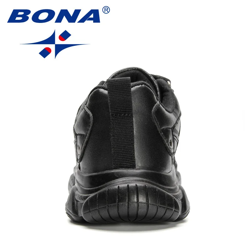 BONA 2023 New Designers Walking Shoes Boys Sport Sneakers Children Brand Running Shoes Girls Leather Casual  Jogging Shoes Kids