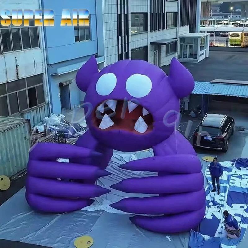Tente gonflable de tunnel de style diable de démon de tunnel arqué gonflable violet de vente en gros pour le jeu de sport