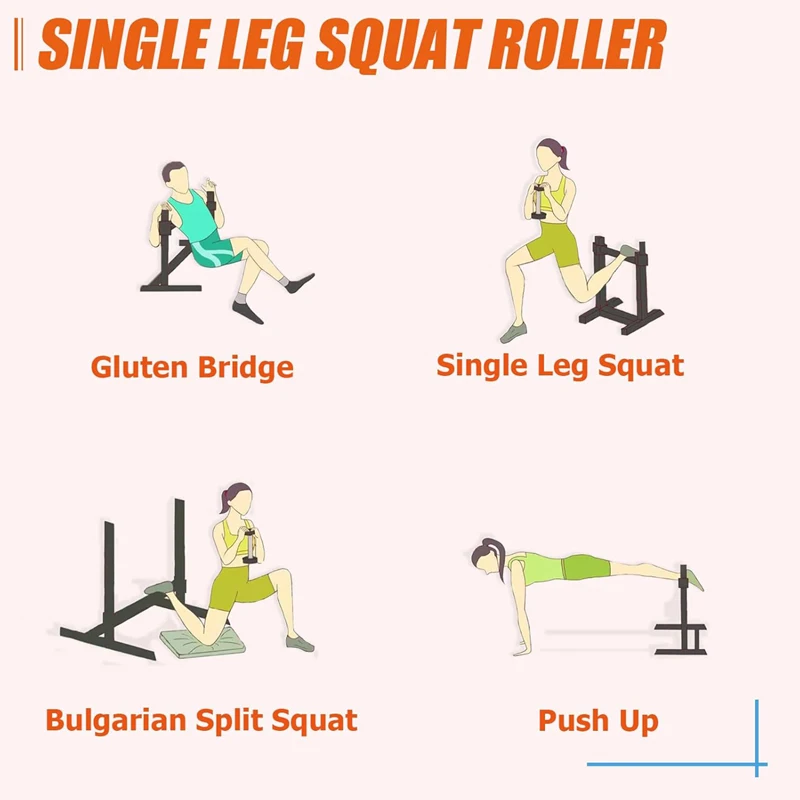 Ingle leg squat roller, adjustable height squat Stand, for home gym, strength training