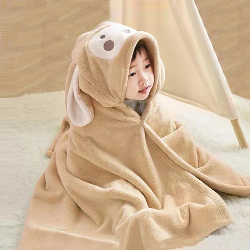 

Coral Fleece Baby Bath Towel Cute Animal Kid Hooded Baby Towels Bathrobe Cloak Newborn Blanket Neonatal Hold to be Wrap Swaddle