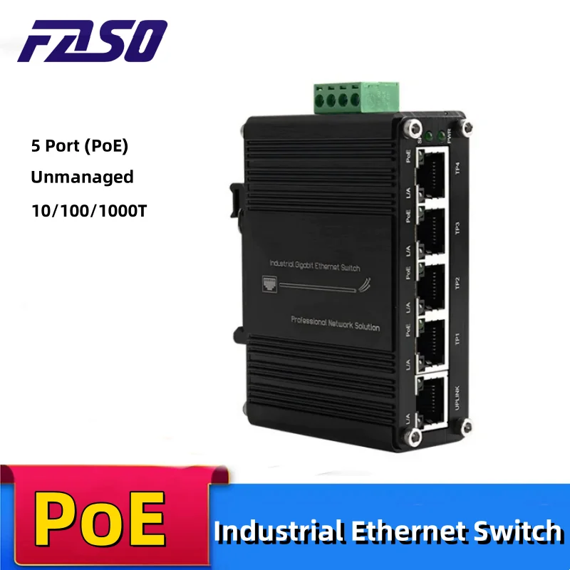 

Мини Промышленный Коммутатор Ethernet с 5 портами (PoE), гигабитный коммутатор 10/100/1000T, волоконный коммутатор, медиаконвертер, неуправляемый сетевой коммутатор