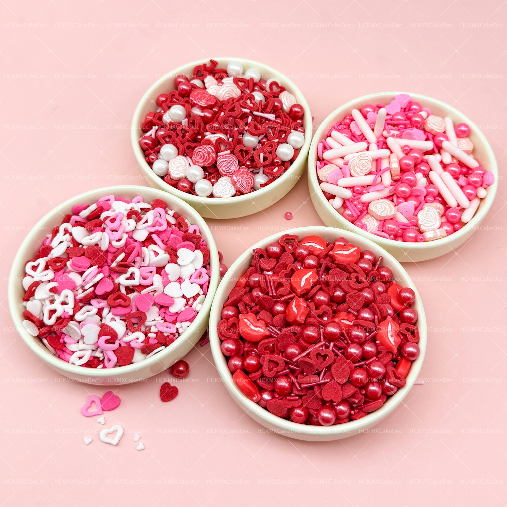85g/150g Valentinstag rosa weiß Herz Kuchen Dekoration, für Valentinstag Geburtstag Party Kuchen Dekoration liefert, nicht essbar – Detail 5