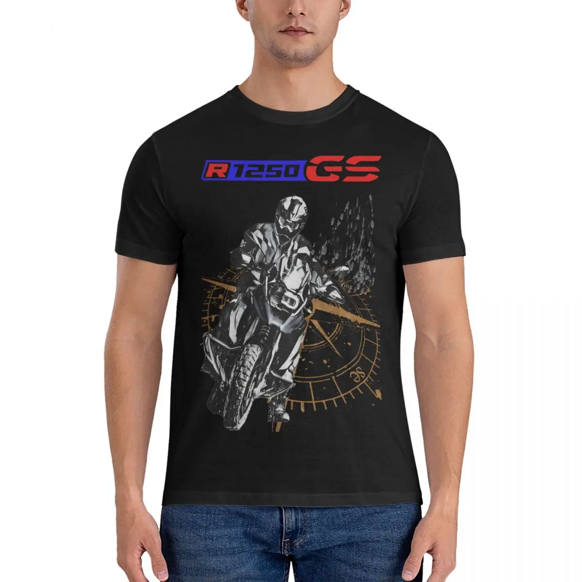 Men's R1250 GS T Shirt Motorcycles Moto Cotton Tops Funny Short Sleeve Round Collar Tees Adult T-Shirt