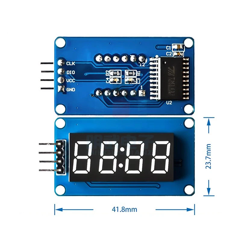 2~200Pcs 4-Digit Digital Tube Display Module LED Brightness Adjustable with Time and Clock Accessories Building Block TM1637 Dri