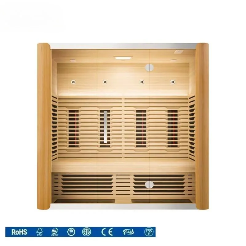 New environmentally friendly 2-person traditional sauna room Solid wood indoor steam Radiant heat home sauna room