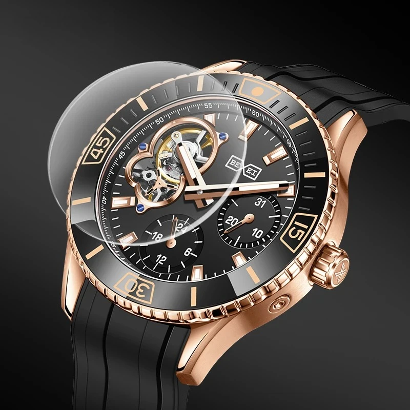 

Diving Man Watch Chronograph Bezel Automatic Mechanical Watches for men Waterproof Business Calendar 316L Stainless Steel