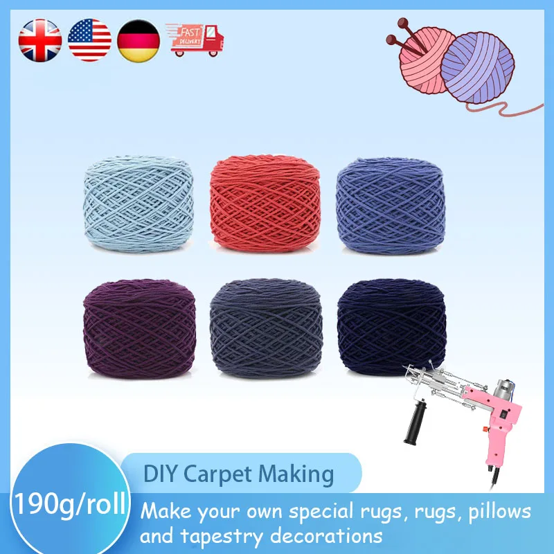 6PCS Tufting Gun Yarn Crochet Yarn for DIY Cotton Yarn For Crocheting Yarn For Hand Knitting Supplies as A Good Gift