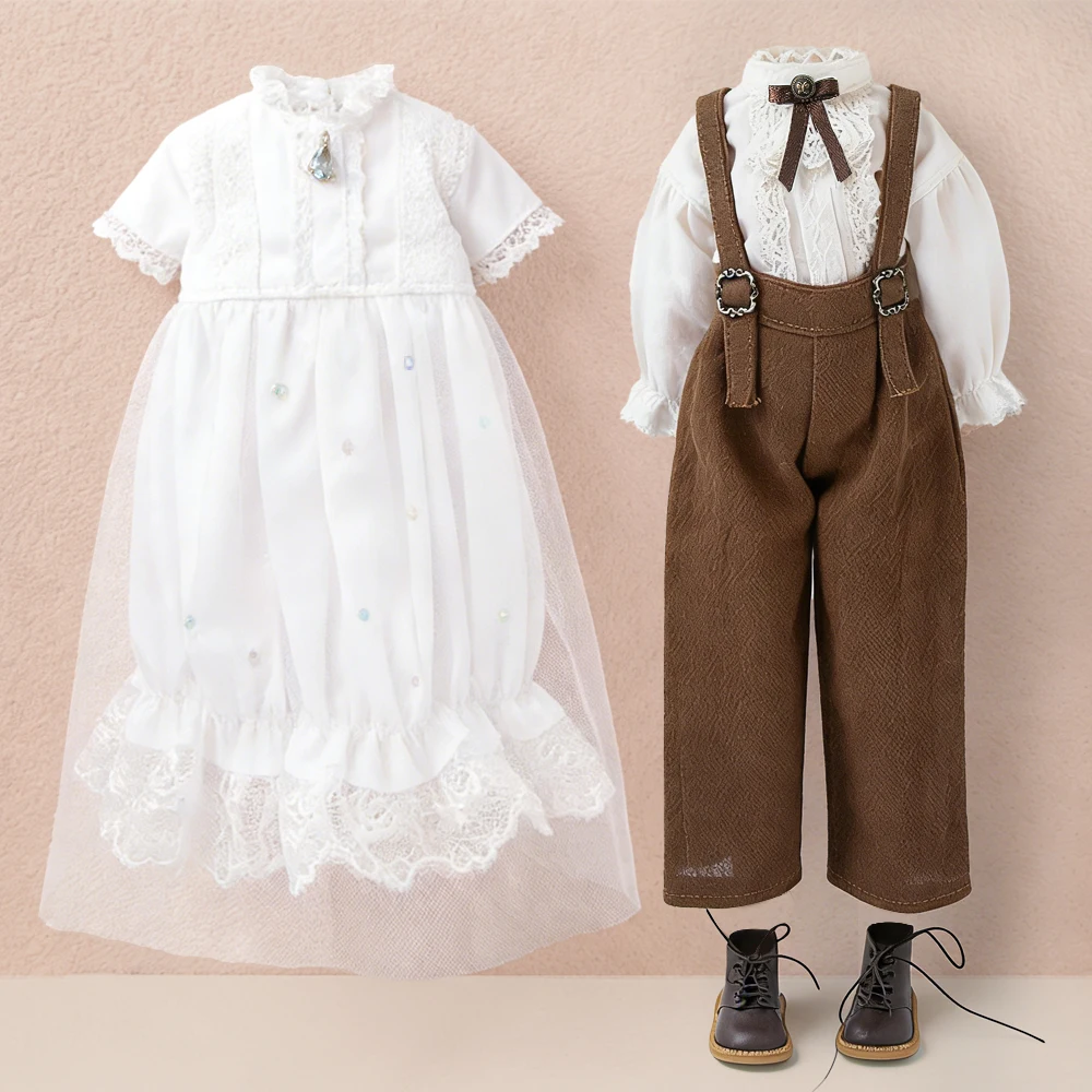 Blyth clothes Retro printed dress tulle skirt Lolita Fashion Lady's set shirt Overalls for Licca Ob 22 Ker YMY doll accessories