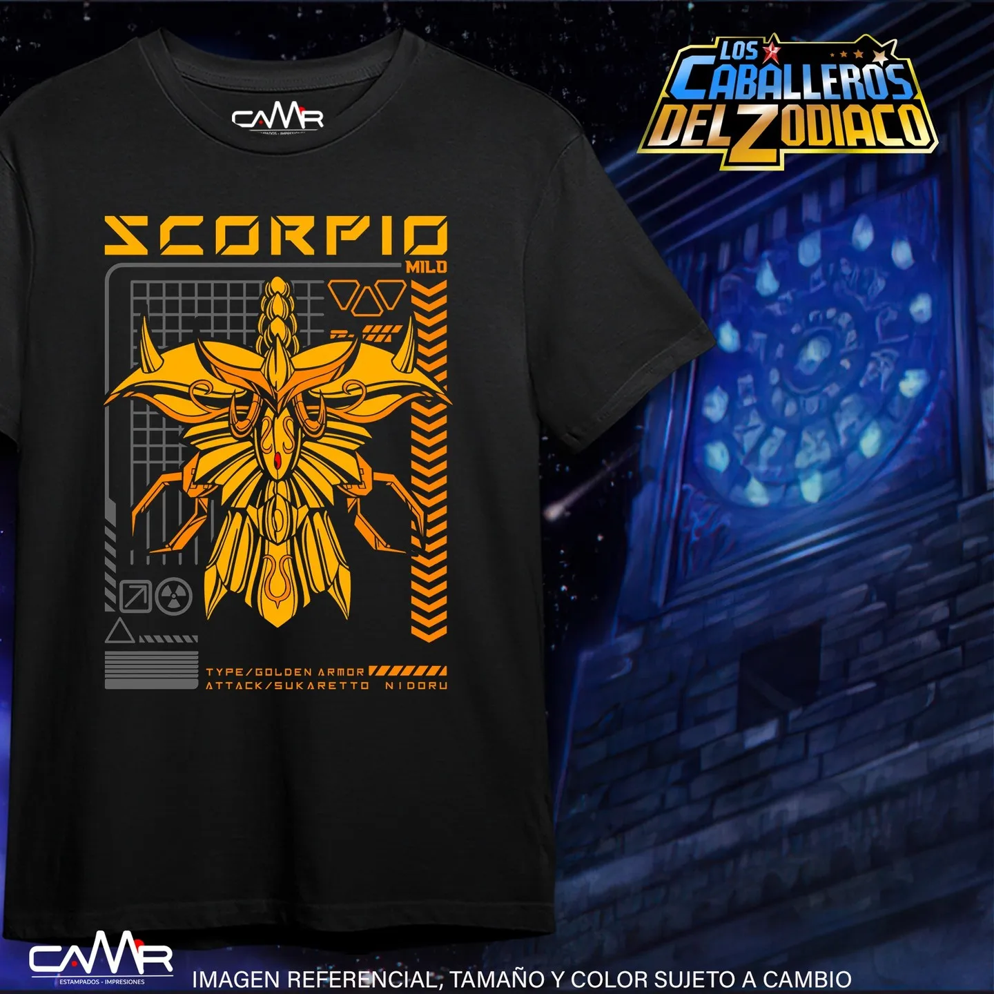 Saint Seiya T-shirt knights Of the Zodiac Scorpio Milo  Anime Shirt