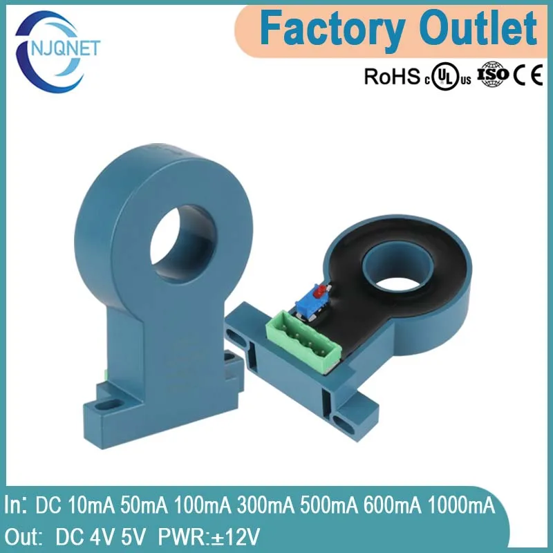 DC leakage current sensor QNLC1 10mA 20mA 50mA 100mA 300mA 600mA 1A / 5V 4V current transformer hall effect current transducer