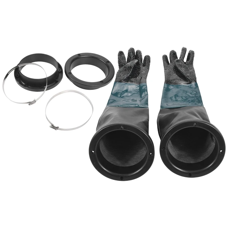 Sandblasting Gloves Sandblaster Parts 60Cm With O Rings For Sandblast Cabinet