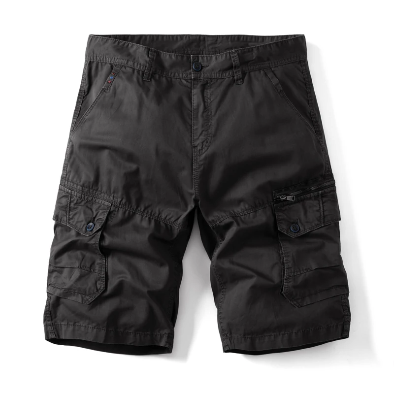 Short Cargo tactique pour hommes, kaki, survêtement, en coton, décontracté, ample, longueur aux genoux, nouvelle collection été 2025